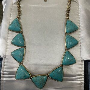 Lucky Brand Blue and Gold Statement Necklace